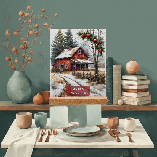Boerderij Kerstmagie Vintage Rustiek  Acryl Bord