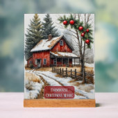 Boerderij Kerstmagie Vintage Rustiek  Acryl Bord (Neutraal)