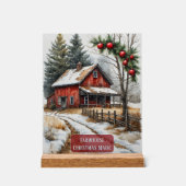 Boerderij Kerstmagie Vintage Rustiek  Acryl Bord (Voorkant)