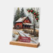 Boerderij Kerstmagie Vintage Rustiek  Acryl Bord (Hoek)