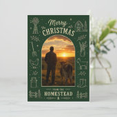 Boerderij Kerstmis Farm Foto Kaart (Staand voorkant)