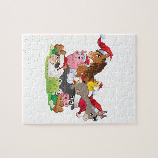 Boerderij Kerstmis Legpuzzel (Horizontaal)