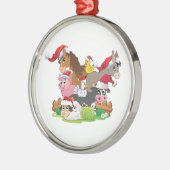 Boerderij Kerstmis Metalen Ornament (Links)