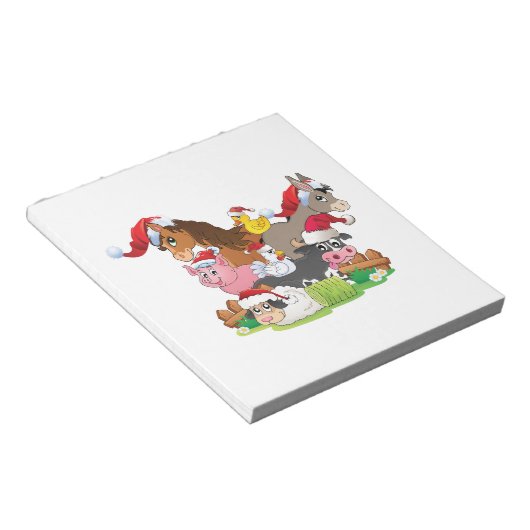 Boerderij Kerstmis Notitieblok (Schuin)