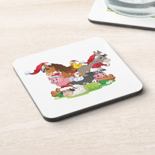 Boerderij Kerstmis Onderzetter (Linkerzijde)