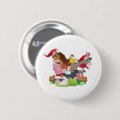 Boerderij Kerstmis Ronde Button 5,7 Cm (Voorkant /achterkant)