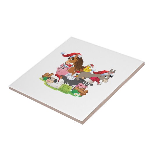 Boerderij Kerstmis Tegeltje (Zijkant)