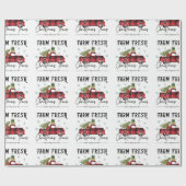 Boerderij kerstmis verse bomen cadeaupapier (Vlak)