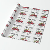 Boerderij kerstmis verse bomen cadeaupapier (Uitgerold)