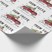 Boerderij kerstmis verse bomen cadeaupapier (Hoek)