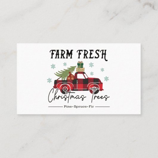 Boerderij kerstmis verse bomen visitekaartje (Achterkant)