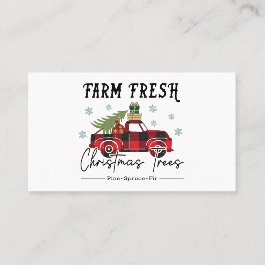 Boerderij kerstmis verse bomen visitekaartje (Voorkant)