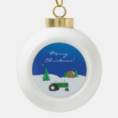 Boerderij kerstversiering keramische bal ornament (Voorkant)