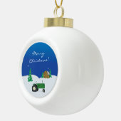 Boerderij kerstversiering keramische bal ornament (Rechts)