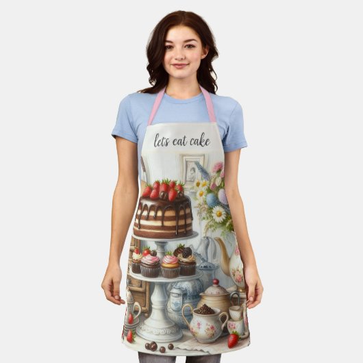 Boerderij Keuken met Cake All-Over Print Schort (Gedragen)