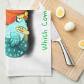 Boerderij keukenhanddoekjes kippen die op eieren w theedoek (Quarter Fold)