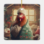 Boerderij Kip Dier, Kawaii Leuke Pet Lover Gift Keramisch Ornament (Achterkant)