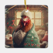 Boerderij Kip Dier, Kawaii Leuke Pet Lover Gift Keramisch Ornament (Voorkant)