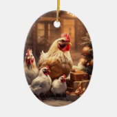 Boerderij Kip Dier, Kawaii Leuke Pet Lover Gift Keramisch Ornament (Voorkant)