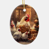 Boerderij Kip Dier, Kawaii Leuke Pet Lover Gift Keramisch Ornament (Achterkant)