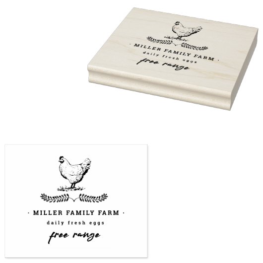  Boerderij Kip Illustratie Ei Karton Stempel (Gestempeld)