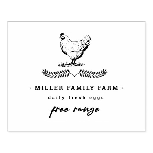  Boerderij Kip Illustratie Ei Karton Stempel (Afrduk)