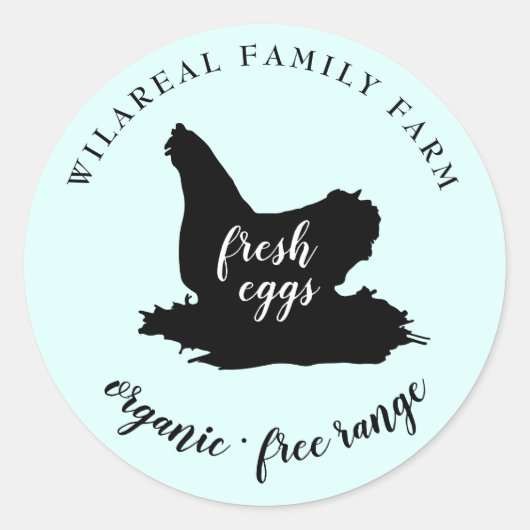 boerderij kip klassieke ronde stick sticker (Voorkant)