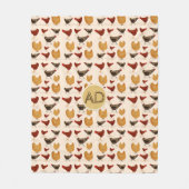 Boerderij Kip | Monogramdeken Kippen Fleece Deken (Voorkant)