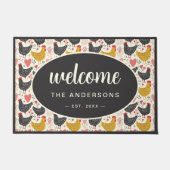 Boerderij Kip Patroon Familienaam Deurmat (Voorkant)