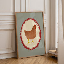 Boerderij Kip Rustieke Babykamer Print