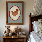 Boerderij Kip Rustieke Babykamer Print