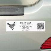 Boerderij Kip Verse Eieren QR Code Bumpersticker (Op auto)