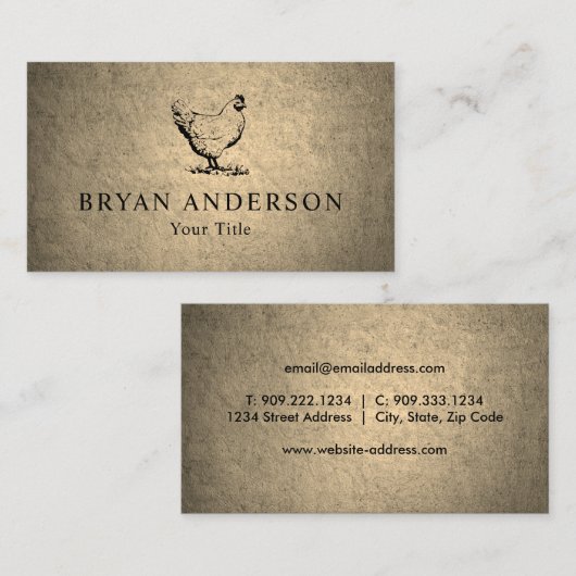Boerderij - kip visitekaartje (Voorkant / Achterkant)