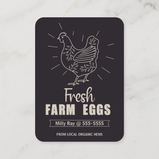 Boerderij kipeieren, vers visitekaartje (Achterkant)