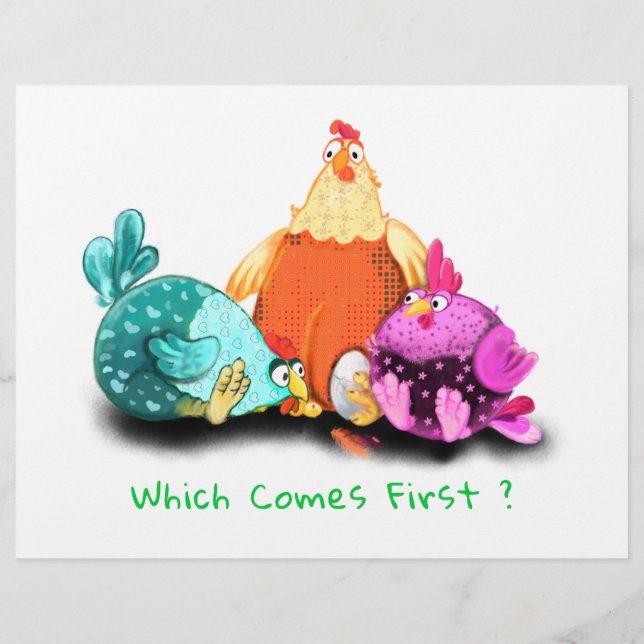 Boerderij kippen die op eieren wachten briefhoofd (Achterkant)