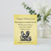 Boerderij kippen feestdagenkaart (Staand voorkant)