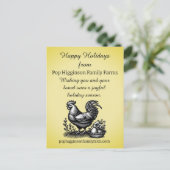 Boerderij kippen feestdagenkaart (Staand voorkant)