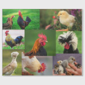 Boerderij Kippen Foto Collage Cadeaupapier (Vlak)