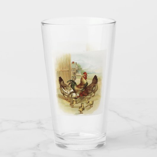 Boerderij kippen Glas (Achterkant)