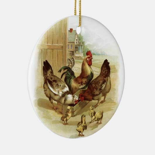  Boerderij kippen Keramisch Ornament (Rechts)