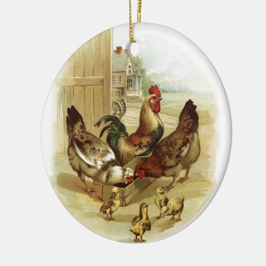 Boerderij kippen Keramisch Ornament (Links)