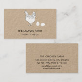 Boerderij kippen Land Hen Organic Eggs Visitekaartje (Voorkant / Achterkant)