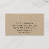 Boerderij kippen Land Hen Organic Eggs Visitekaartje (Achterkant)