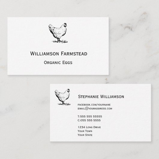 Boerderij kippen|Landbouwers Markt kippen Eieren Visitekaartje (Voorkant / Achterkant)