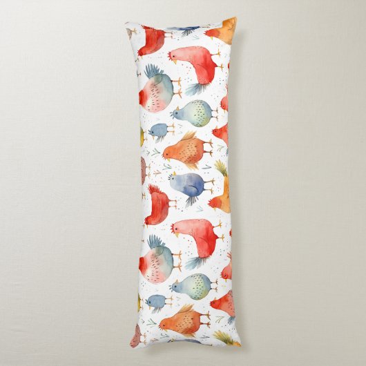 Boerderij Kippen Lichaamskussen (Achterkant (Verticaal))