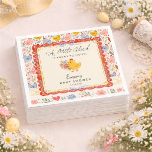Boerderij Kippen Meisje Baby Shower Servet