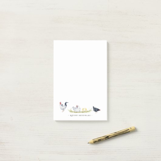Boerderij Kippen | Monogram Briefpapier Post-it® Notes (Op bureau)