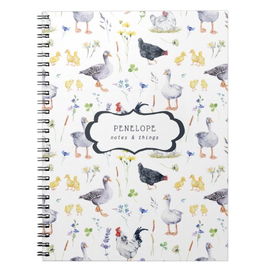Boerderij Kippen | Monogram Notitieboek (Voorkant)