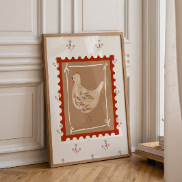 Boerderij Kippen Nursery Muur Kunst Print