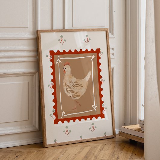 Boerderij Kippen Nursery Muur Kunst Print